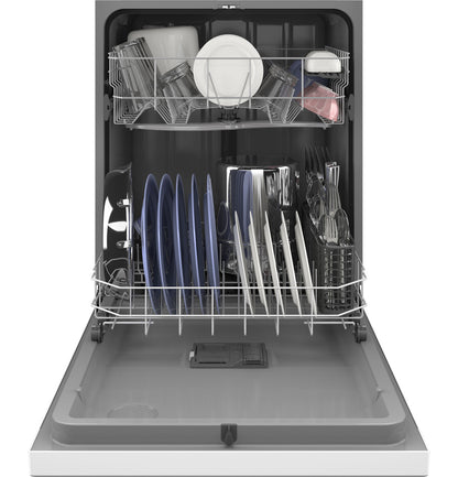 GE GDF535PGRWW 24" ENERGY STAR® Dishwasher with Front Controls – White