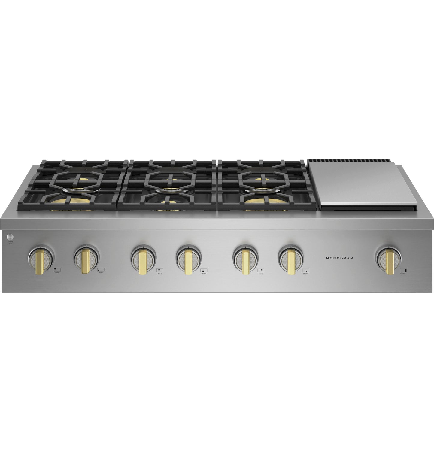 Monogram ZGU486NDTSS 48" Professional Gas Rangetop with 6 Burners & Griddle - Stainless Steel