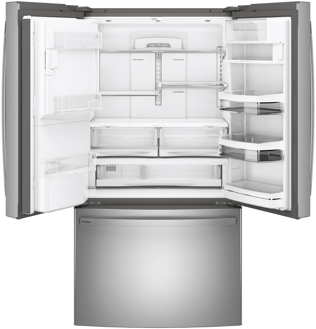 GE Profile PFD28KYNFS 36" 27.8 Cu. Ft. French Door Refrigerator with Hands-Free AutoFill