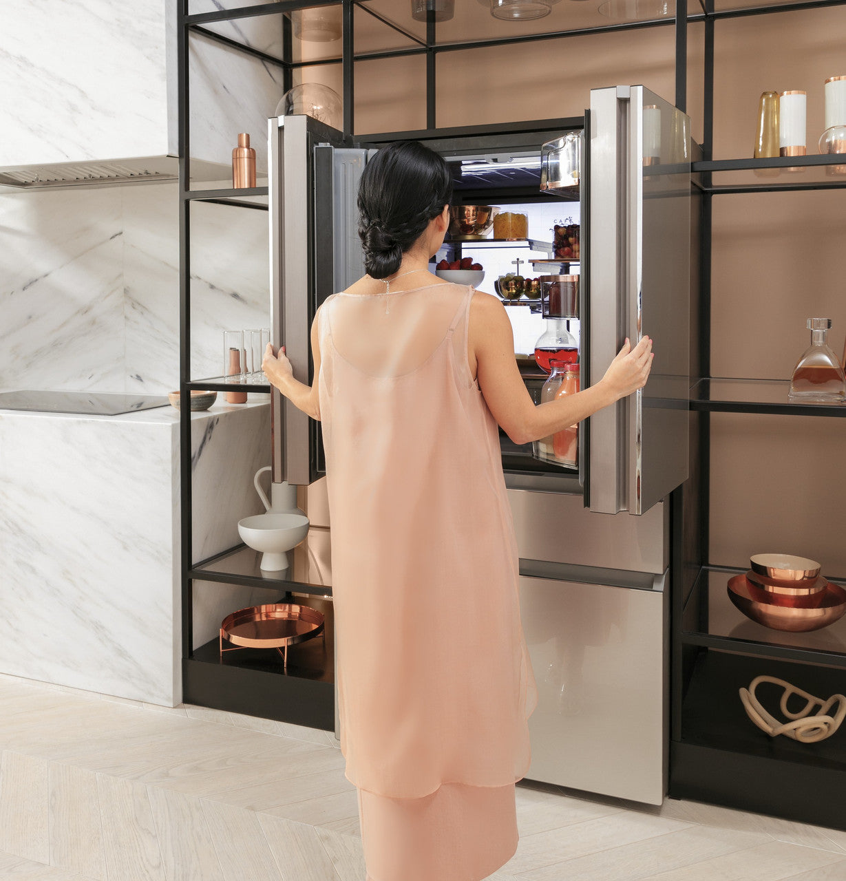 Café CXE22DM5PS5 22.3 Cu. Ft. Smart Counter-Depth 4-Door French Door Refrigerator