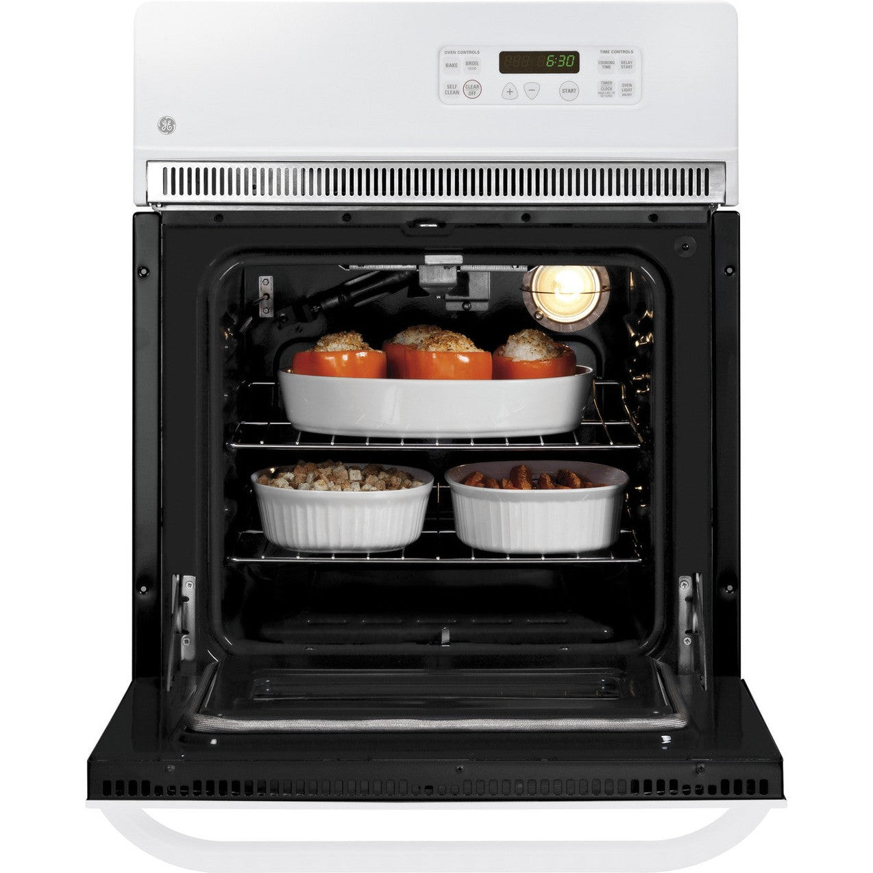 GE JRP20WJWW 24" Electric Single Self-Cleaning Wall Oven – White