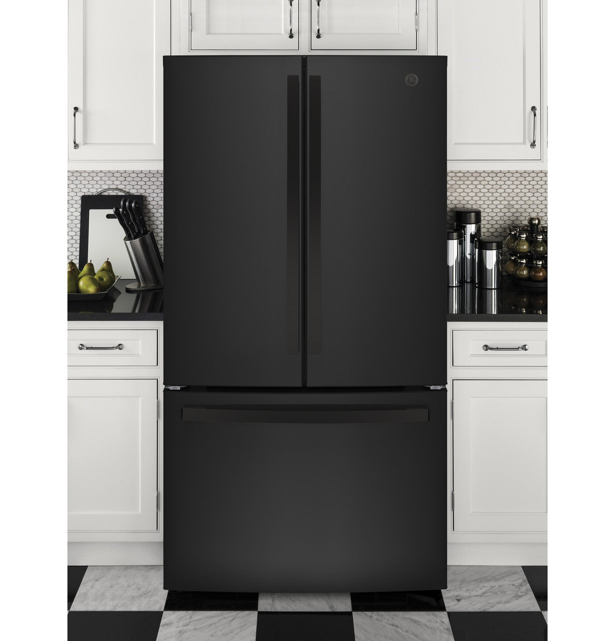 GE GNE25JGKBB 33" ENERGY STAR® French Door Refrigerator – 24.7 Cu. Ft. – Black
