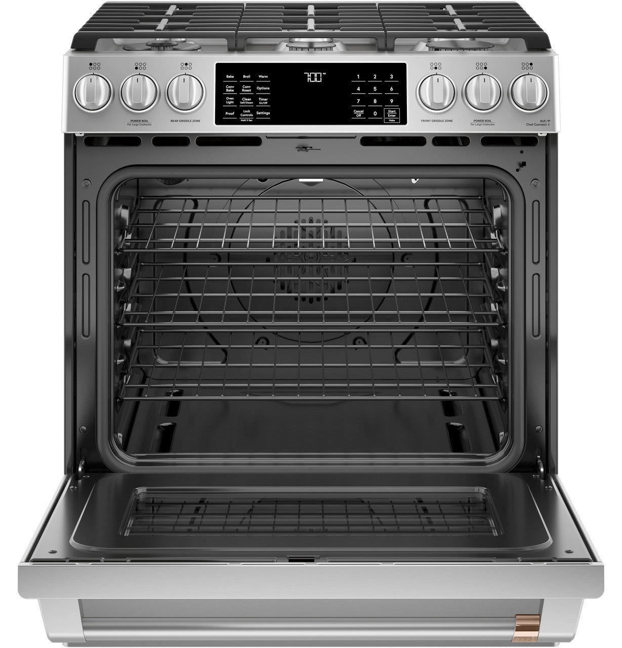 Cafe CGS700P2MS1 30" Smart Slide-In Gas Range with Convection Oven