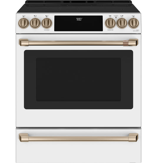 Cafe CHS900P4MW2 30" Smart Slide-In Induction and Convection Range with Warming Drawer