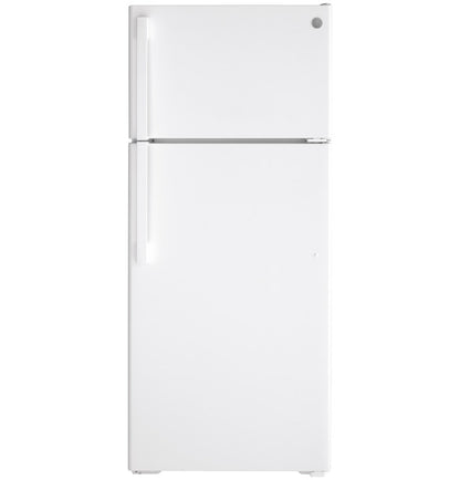 GE® ENERGY STAR® 17.5 Cu. Ft. Top‑Freezer Refrigerator – White GTE18DTNRWW