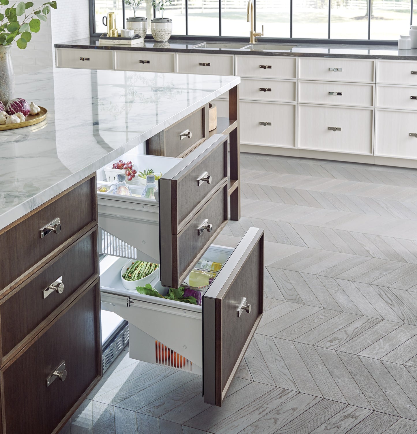 Monogram ZIDI240HII 24" Panel-Ready Built-In Double-Drawer Refrigerator