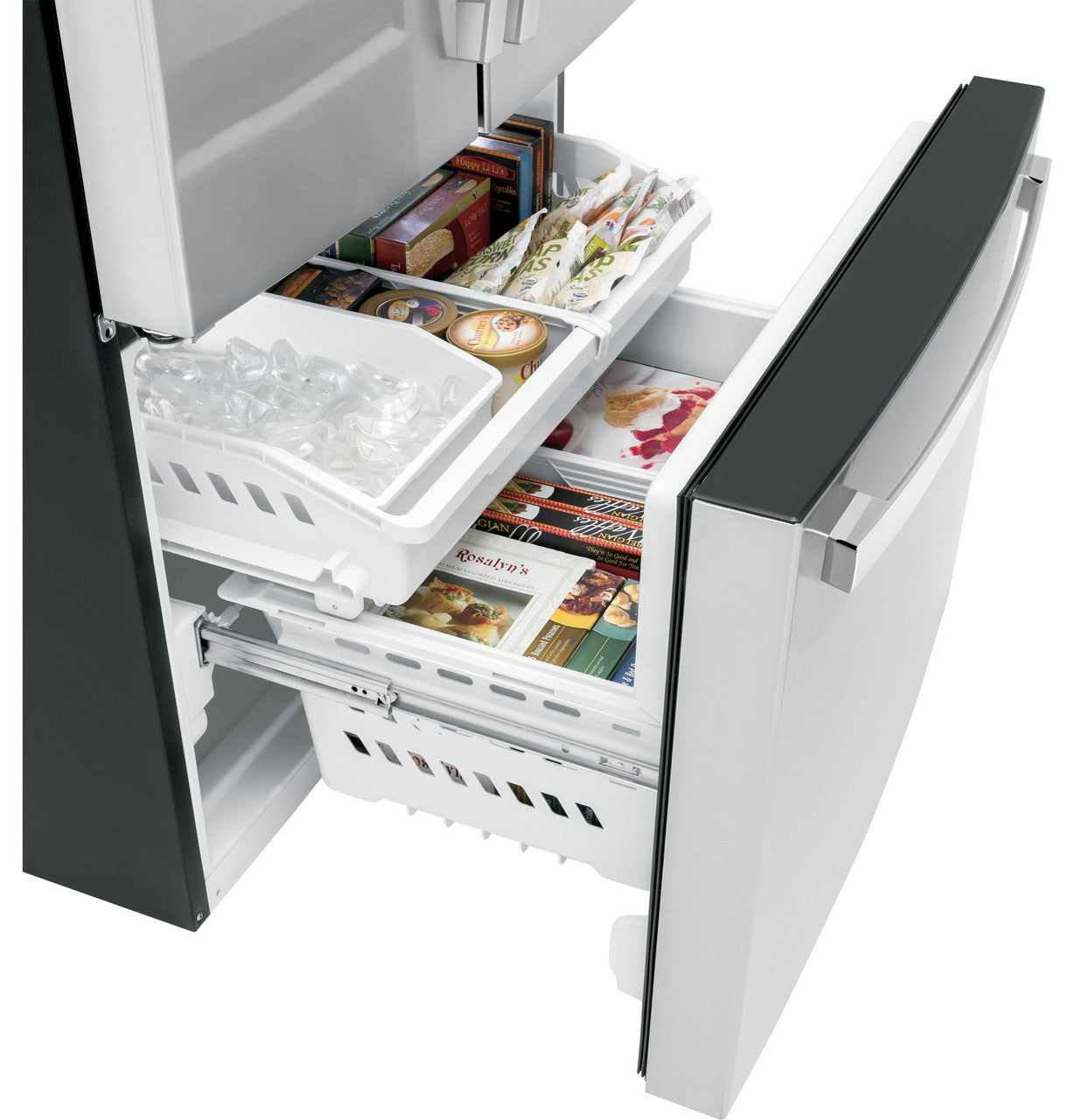 GE GNE25JYKFS 33" ENERGY STAR® French Door Refrigerator – 24.7 Cu. Ft. – Fingerprint Resistant Stainless Steel