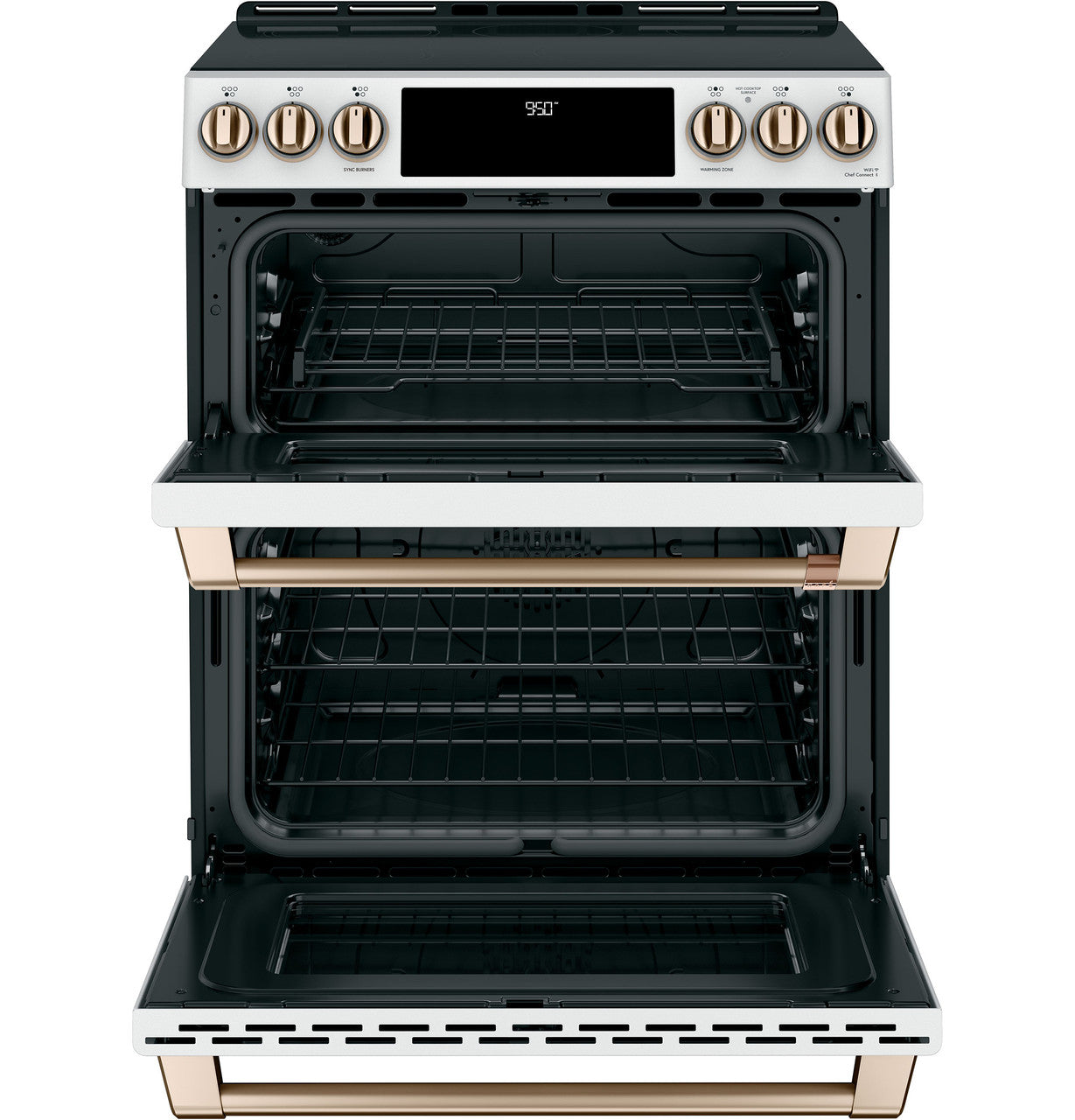 Cafe CES750P4MW2 30" Smart Slide-In Radiant and Convection Double-Oven Range