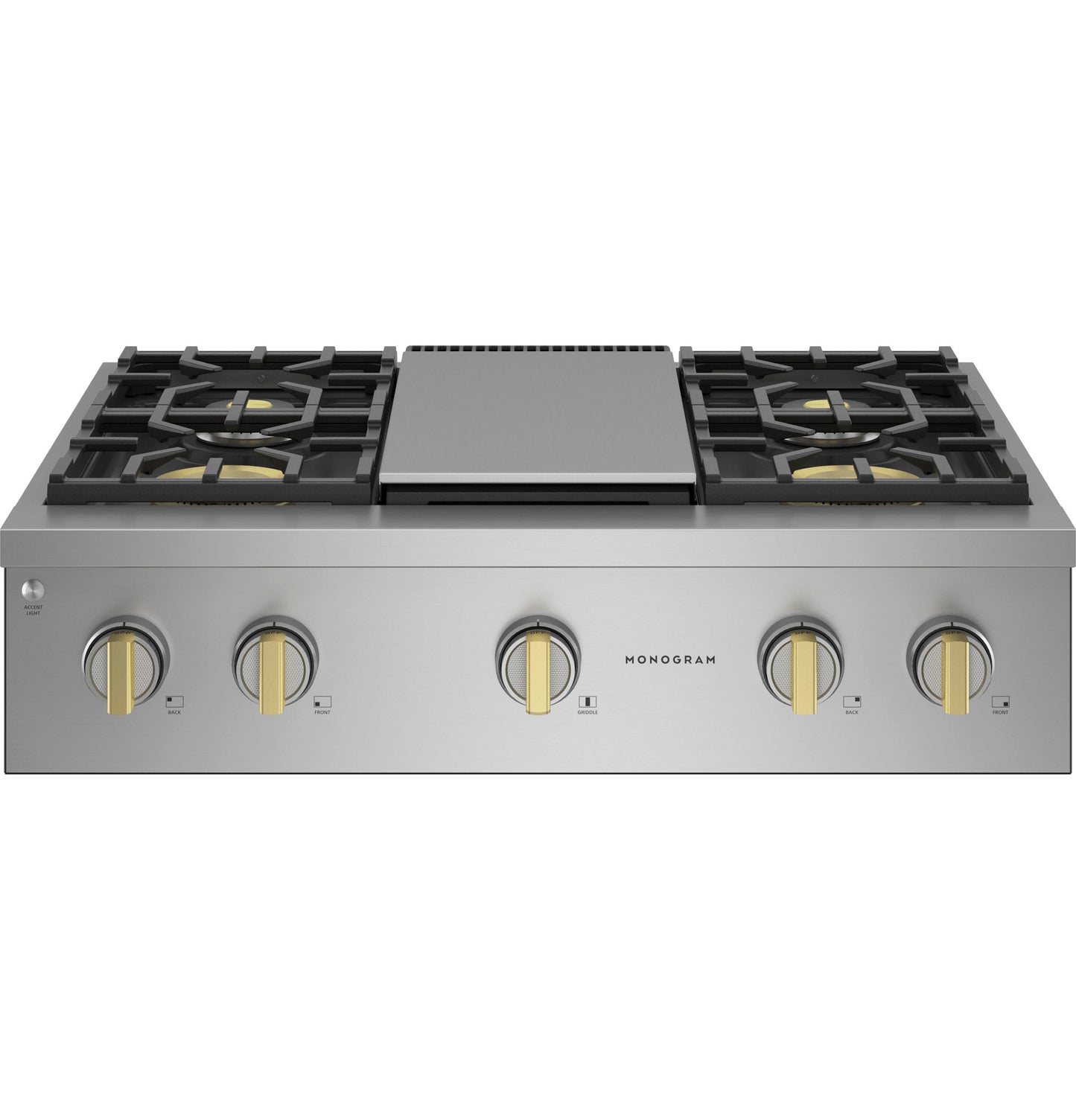 Monogram ZGU364NDTSS 36" Professional Gas Rangetop with 4 Burners & Griddle - Stainless Steel