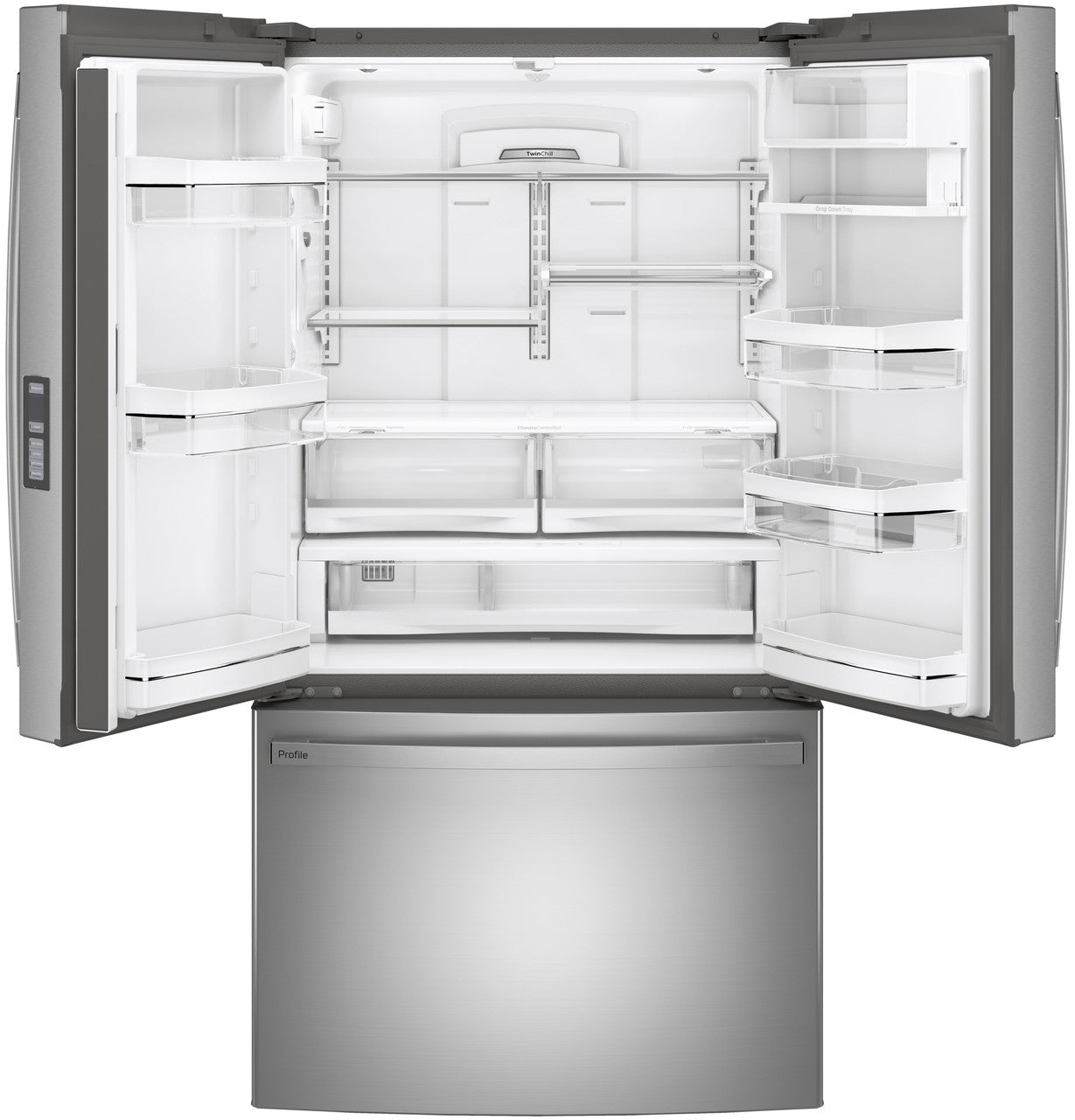 GE Profile PWE23KYNFS 36" 23.1 Cu. Ft. Counter-Depth French Door Refrigerator with Hands-Free AutoFill