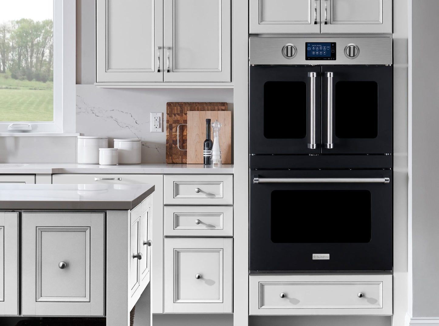 BlueStar BSDEWO30SDV3 30" Double Electric Wall Oven with French & Drop-Down Doors – Stainless Steel