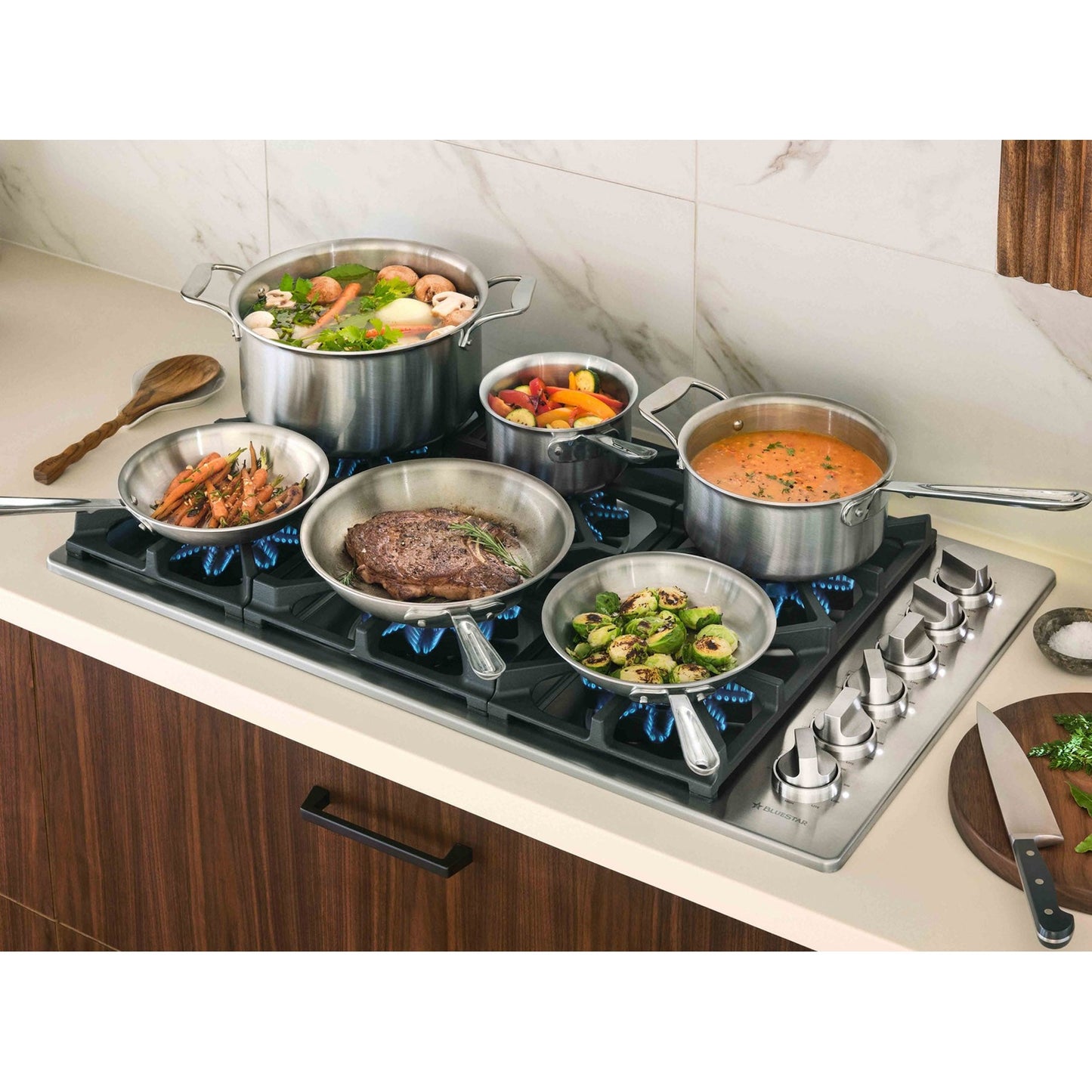 BlueStar BSDCTX8366B 36" X-8™ Gas Cooktop – Stainless Steel