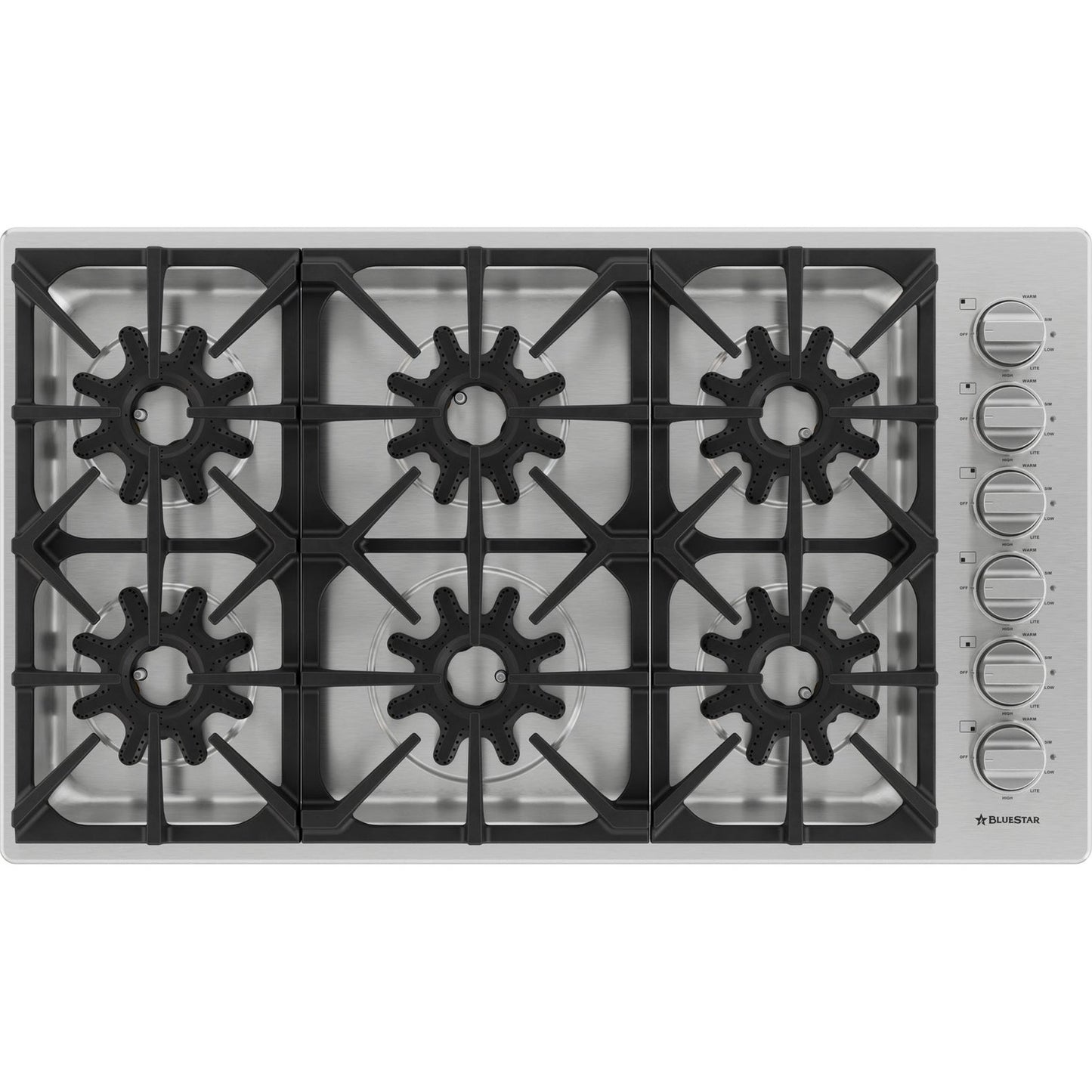 BlueStar BSDCTX8366B 36" X-8™ Gas Cooktop – Stainless Steel