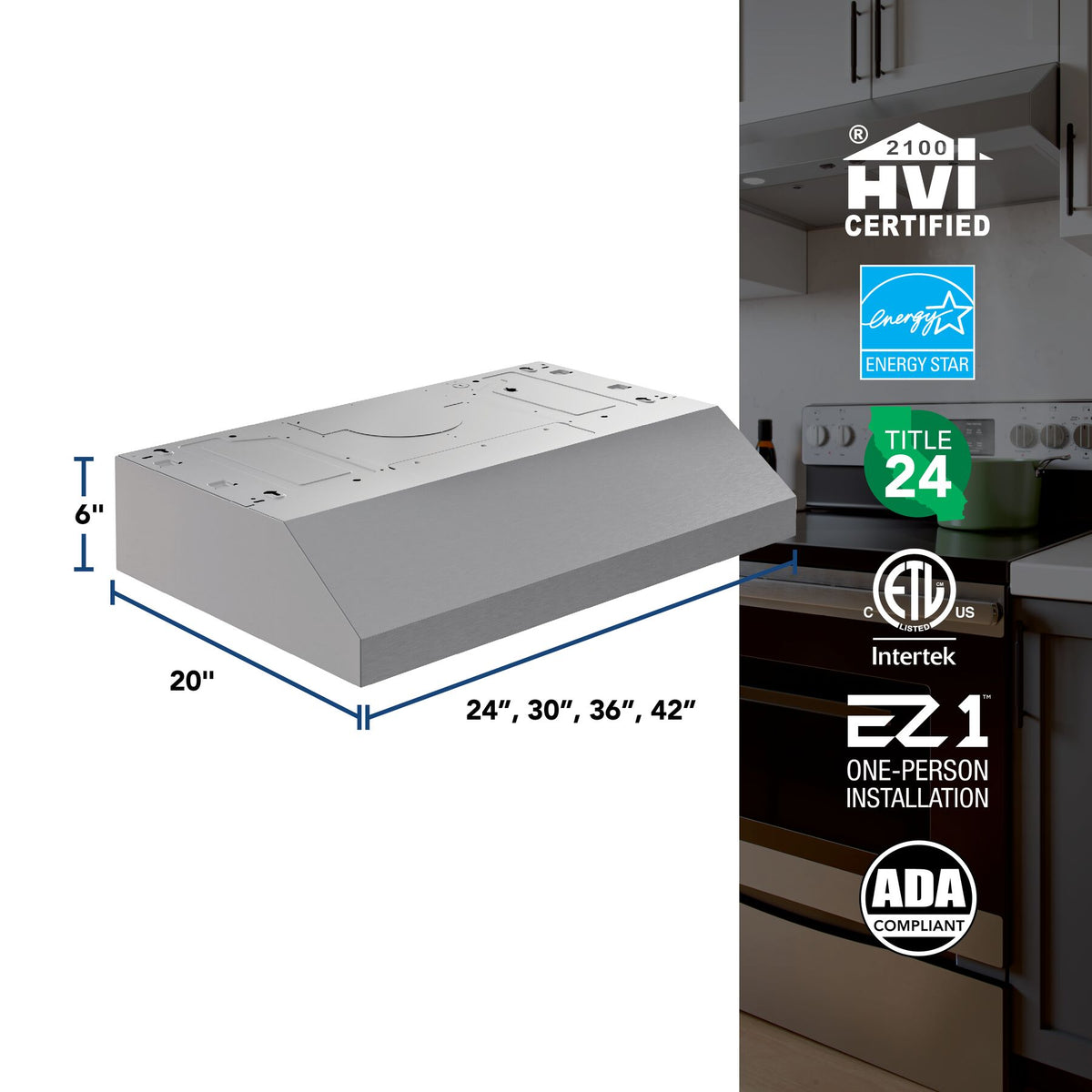Broan GLA1303SS 30" ENERGY STAR® Under-Cabinet Range Hood – Stainless Steel