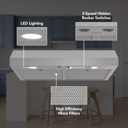 Broan GLA1303SS 30" ENERGY STAR® Under-Cabinet Range Hood – Stainless Steel