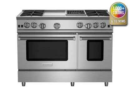 BlueStar RNB484GCBV2 48" Nova Series Open Burner Gas Range with 12" Griddle & Charbroiler