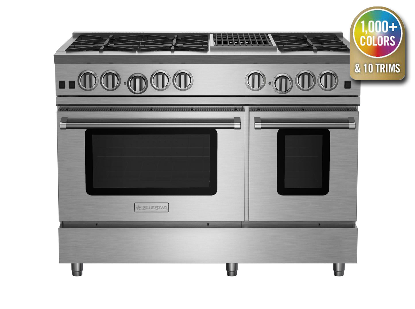 BlueStar RNB486CBV2 48" Nova Series Open Burner Gas Range with 12" Charbroiler