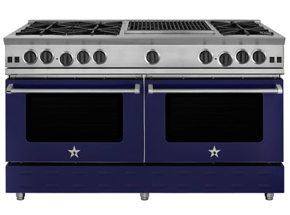 BlueStar RNB606CBV2 60" Nova Series Open Burner Gas Range with 24" Charbroiler – Stainless Steel