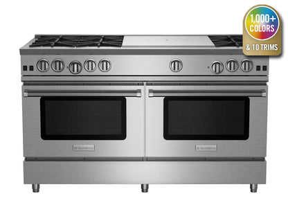 BlueStar RNB606FTV2 60" Nova Series Open Burner Gas Range with 24" French Top