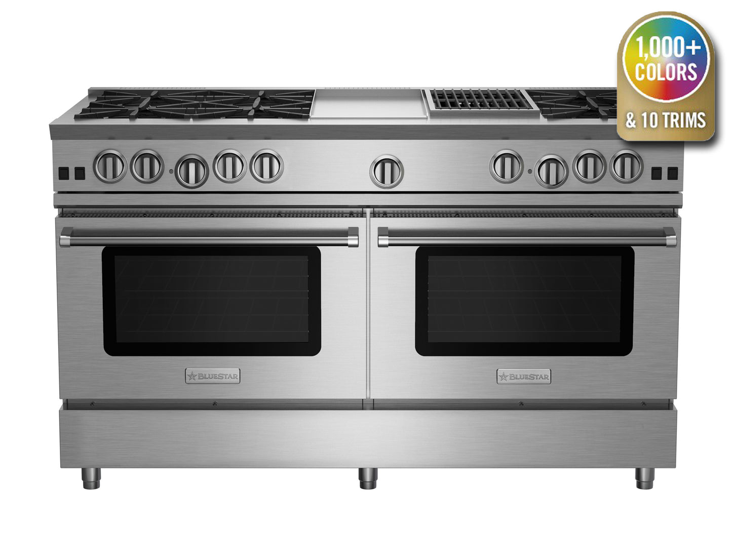 BlueStar RNB606GCBV2 60" Nova Series Open Burner Gas Range with 12" Griddle & Charbroiler