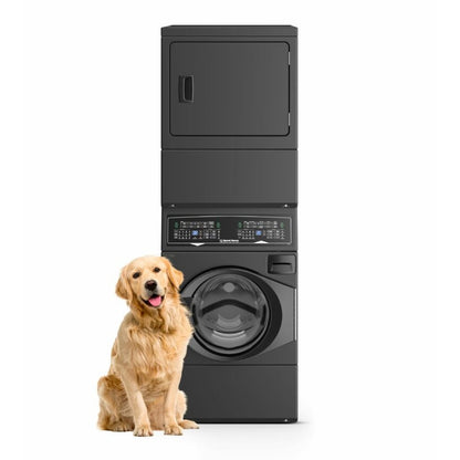 Speed Queen SF7008BE 27" SF7 Stacked Washer & Electric Dryer with Pet Plus™ – Matte Black