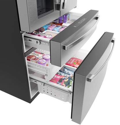 GE Profile PXD22HYYFS 36" Counter-Depth 4-Door French Door Refrigerator with Kitchen Assistant - Stainless Steel