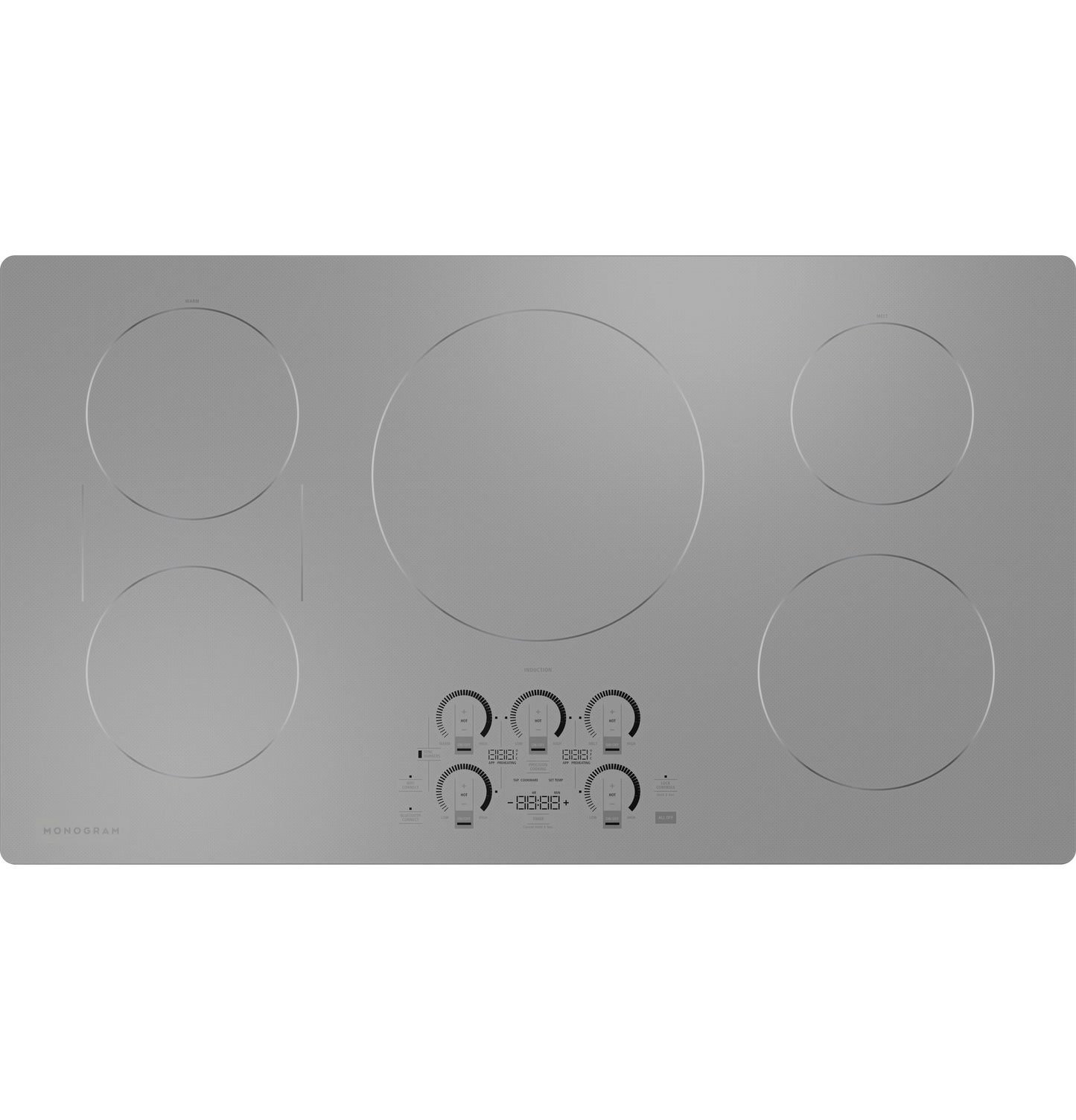 Monogram ZHU36RSTSS 36" Induction Cooktop with Precision Temperature Control - Silver