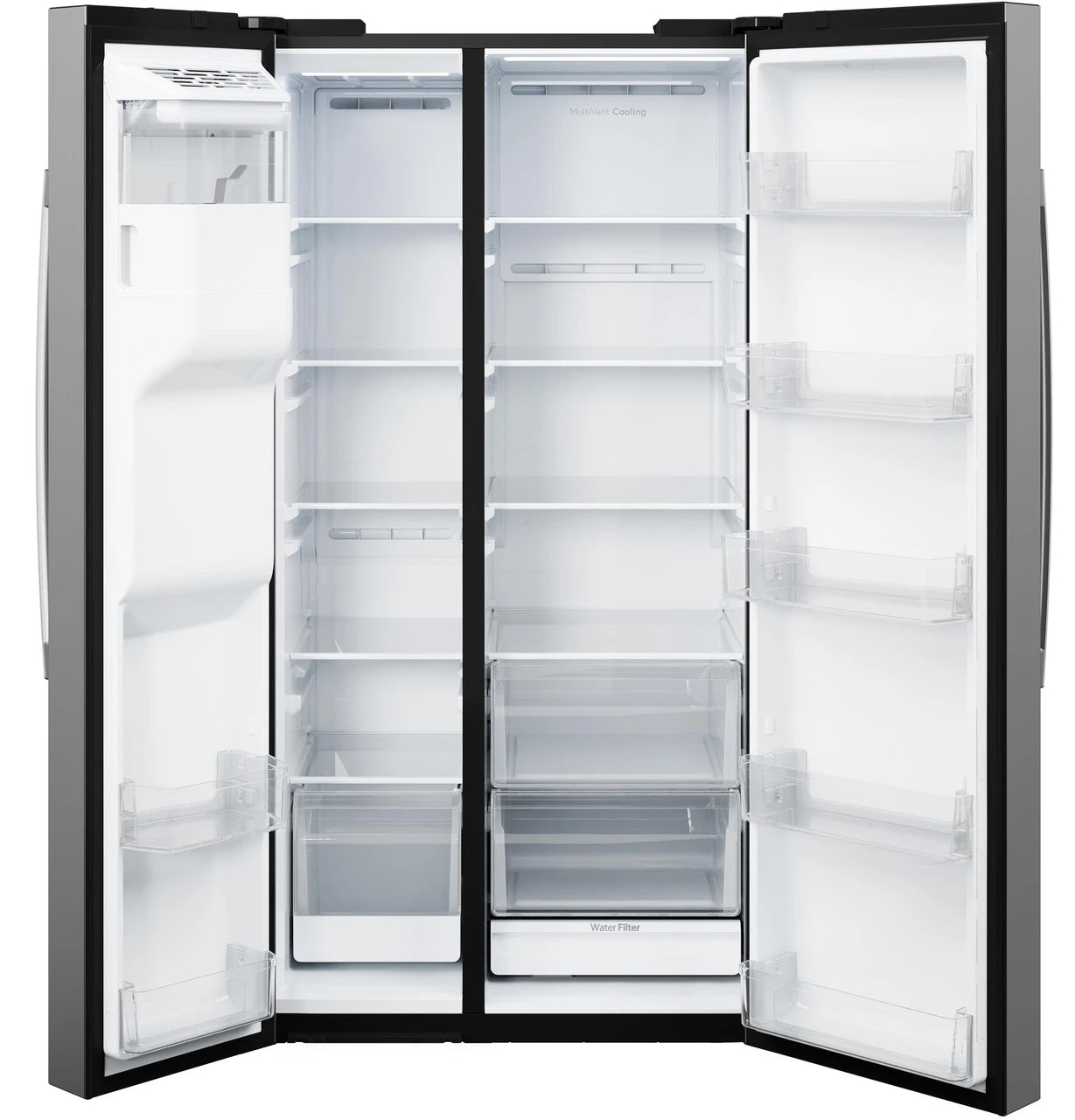 GE GSS28NYYFS 36" Side-by-Side Refrigerator with Extra Tall Dispenser and In-Door Icemaker – Fingerprint Resistant Stainless Steel