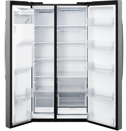 GE GSS28NYYFS 36" Side-by-Side Refrigerator with Extra Tall Dispenser and In-Door Icemaker – Fingerprint Resistant Stainless Steel