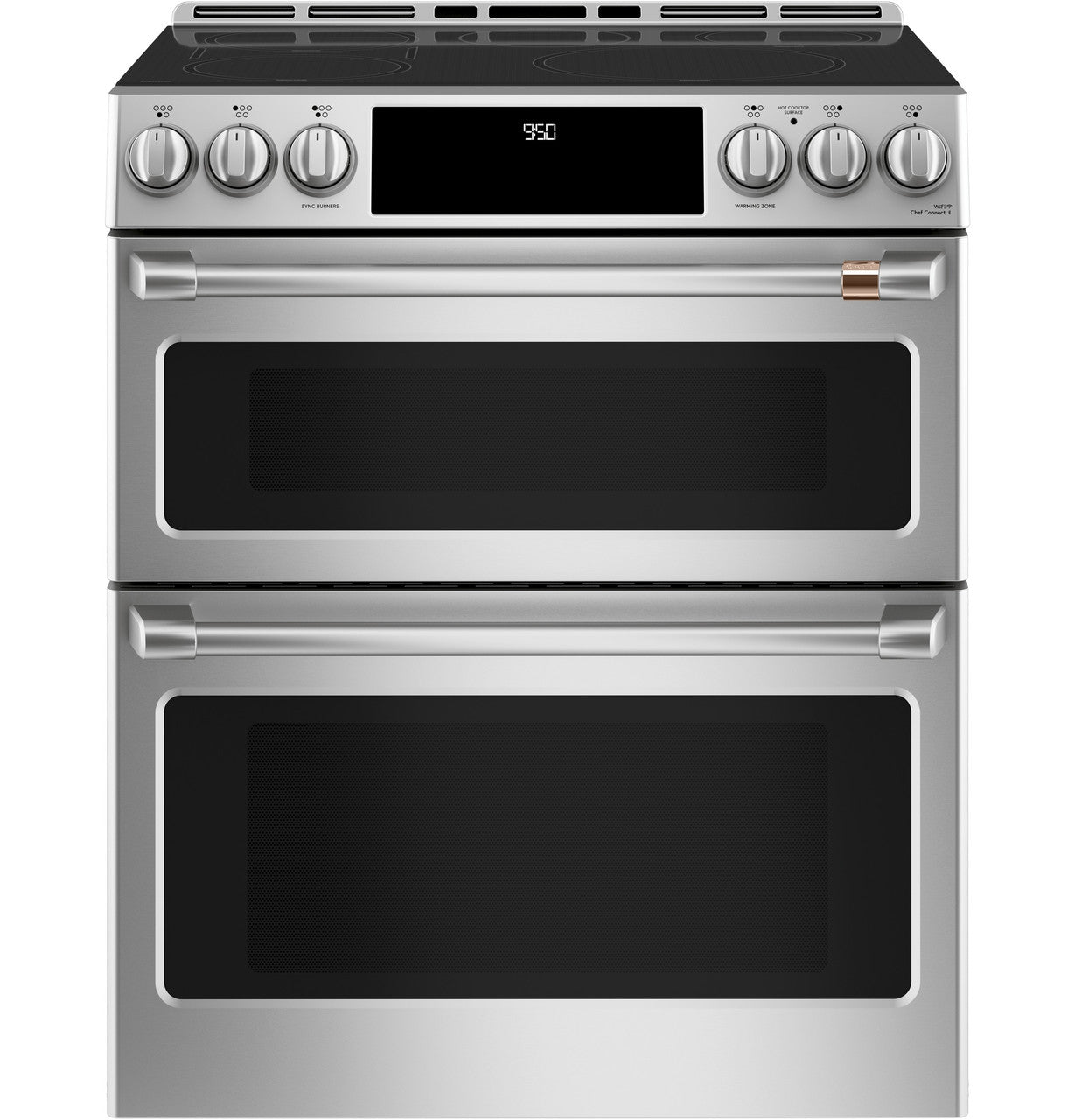 Cafe CES750P2MS1 30" Smart Slide-In Radiant and Convection Double-Oven Range