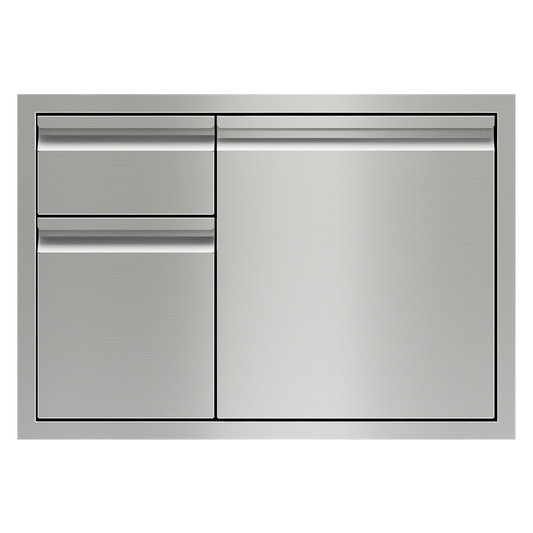 Wolf 827607 30" Outdoor Combination Double Drawers & Door Storage – Stainless Steel