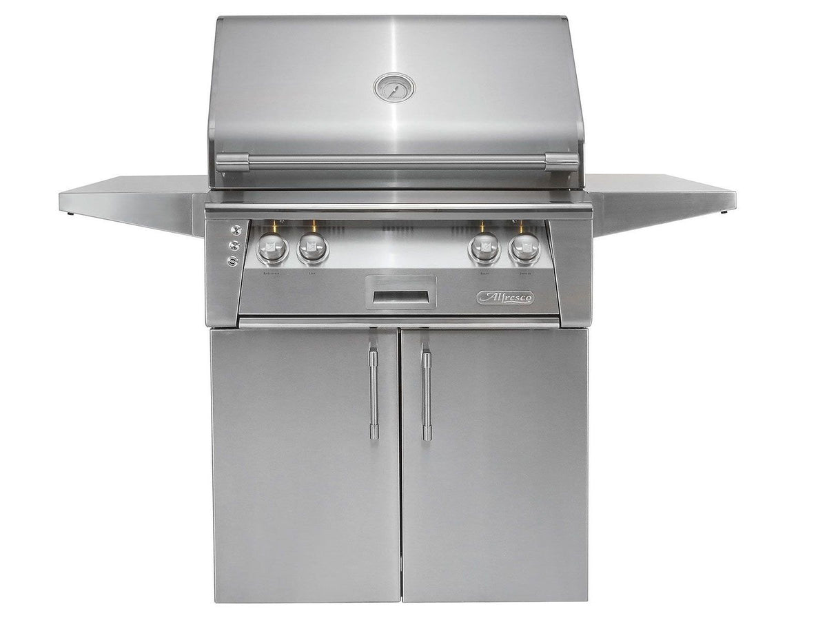 Alfresco ALXE-30C 30" Cart Gas Grill with Rotisserie and Smoker