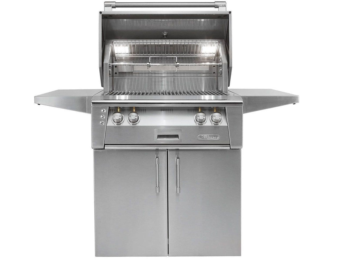Alfresco ALXE-30C 30" Cart Gas Grill with Rotisserie and Smoker