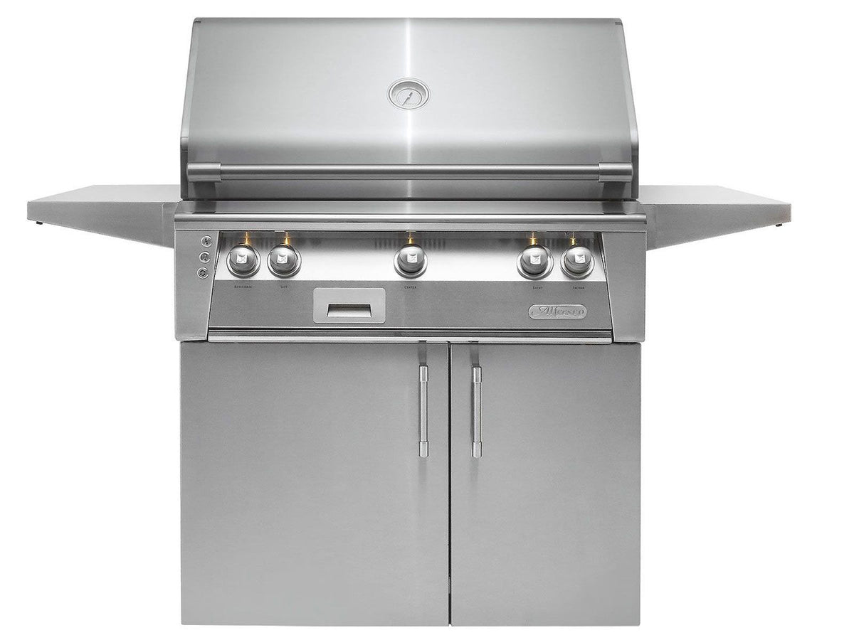 Alfresco ALXE-36C 36" Cart Gas Grill with Rotisserie and Smoker