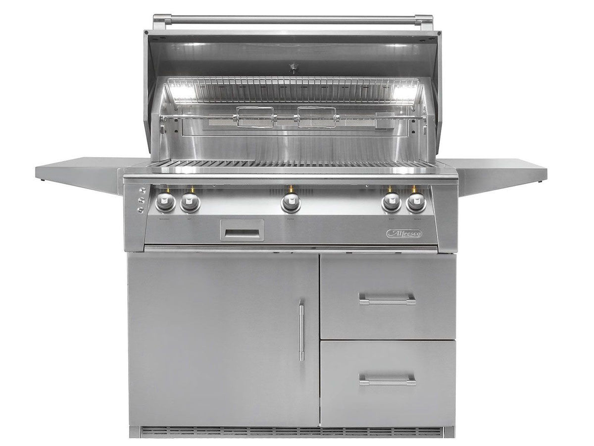 Alfresco ALXE-42SZRFG 42" Refrigerated Cart Gas Grill with Sear Zone