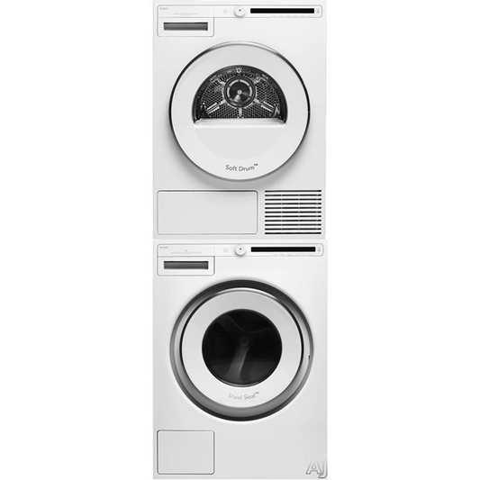 ASKO W2084W Washer & T208VW Ventless Dryer 24" Laundry Pair – White