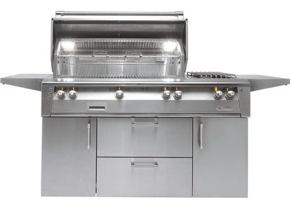 Alfresco ALXE-56SZC 56" Cart Gas Grill with Sear Zone and Side Burner