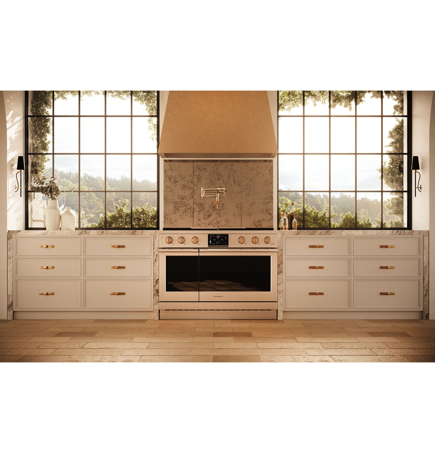 Monogram ZVC48DTB1 48" Custom Brass Wall Hood - Brass