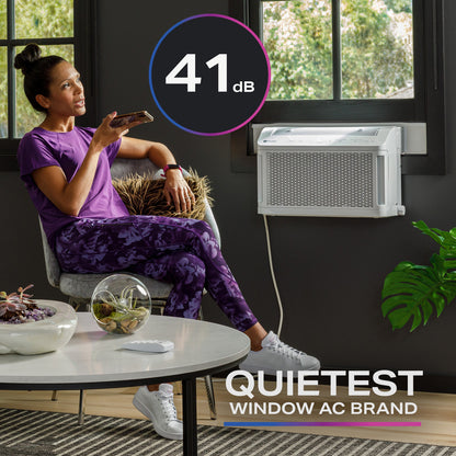 GE Profile AHTT08BC ClearView™ 8,300 BTU Smart Ultra-Quiet Window Air Conditioner – White
