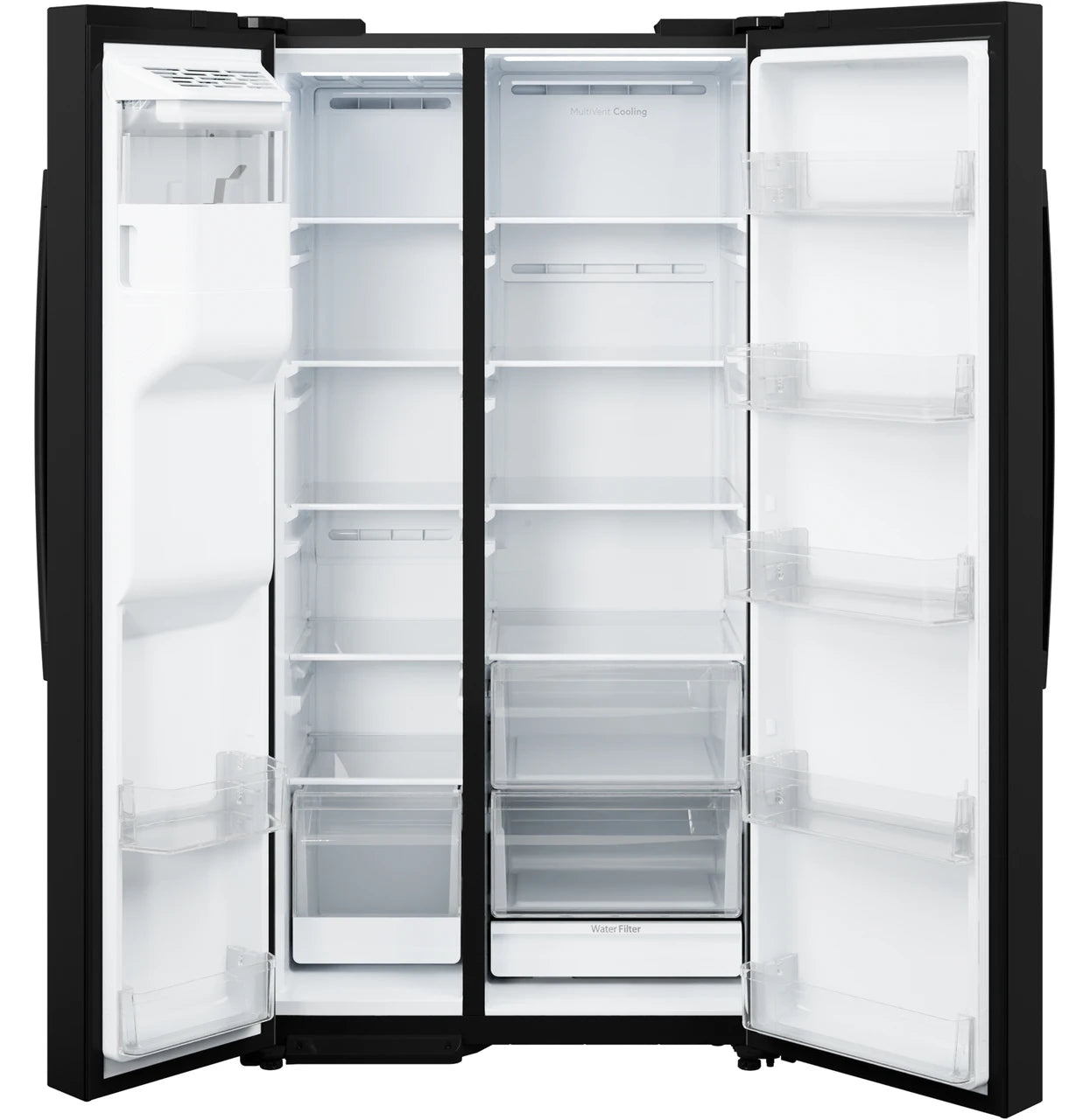 GE GZE24NGYBB 36" ENERGY STAR® Counter-Depth Side-by-Side Refrigerator – 23.6 Cu. Ft. – Black
