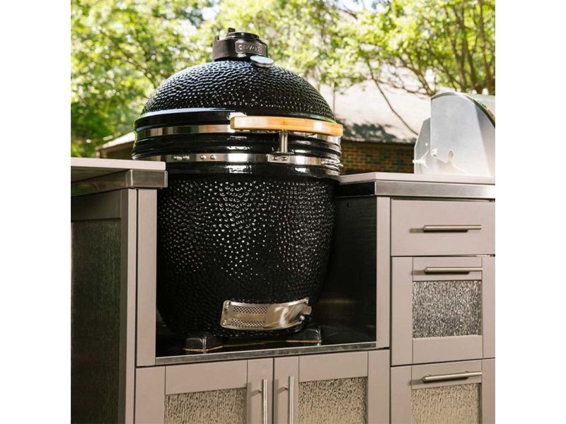 Coyote C1CHCS 22" Asado Built-In Ceramic Charcoal Smoker – Black Ceramic