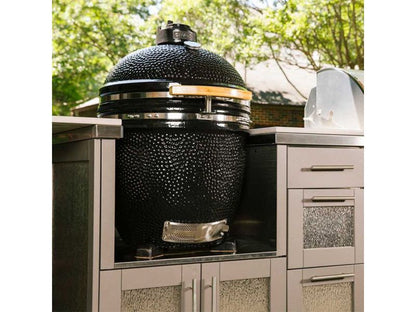 Coyote C1CHCS 22" Asado Built-In Ceramic Charcoal Smoker – Black Ceramic