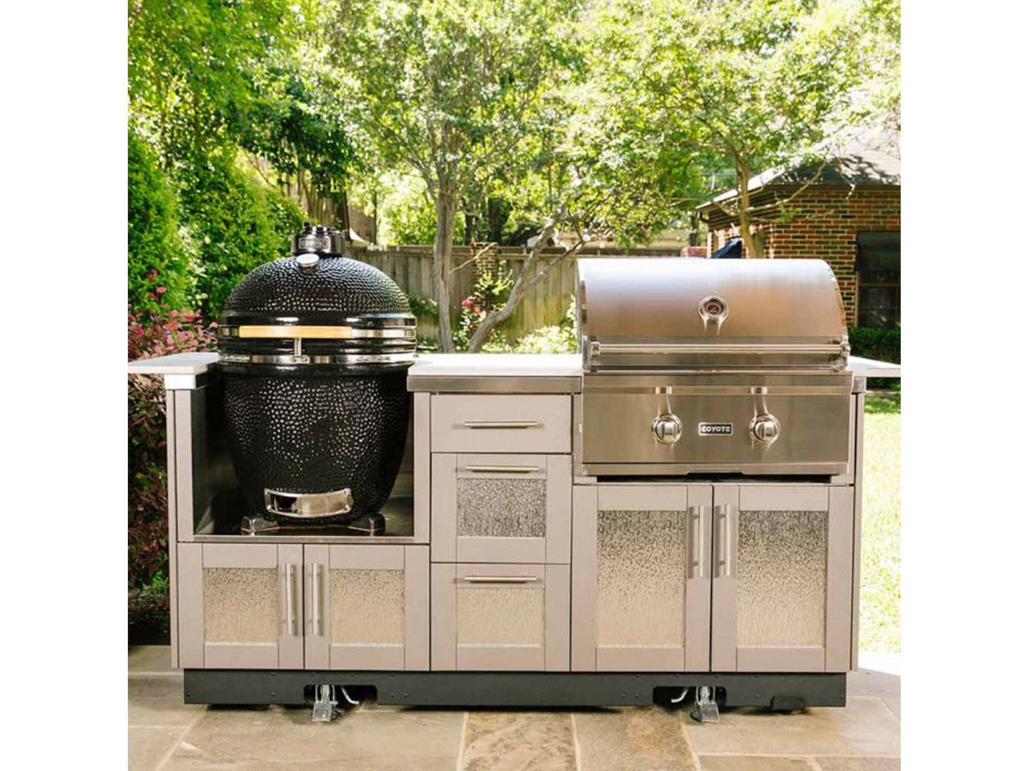 Coyote C1CHCS 22" Asado Built-In Ceramic Charcoal Smoker – Black Ceramic