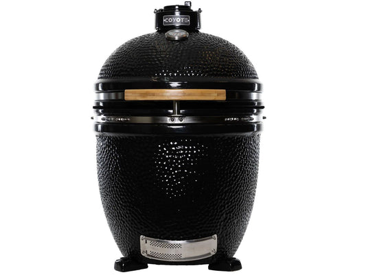 Coyote C1CHCS 22" Asado Built-In Ceramic Charcoal Smoker – Black Ceramic