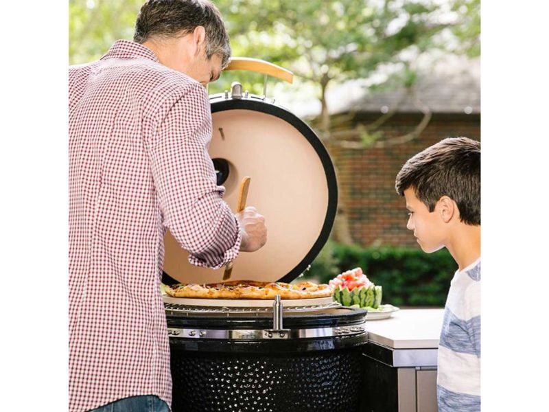 Coyote C1CHCS 22" Asado Built-In Ceramic Charcoal Smoker – Black Ceramic