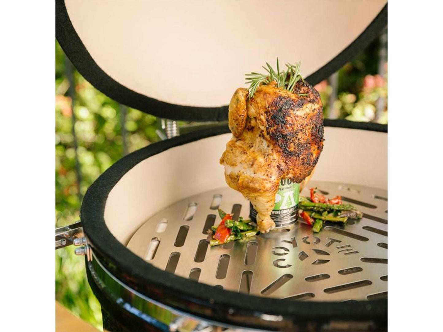 Coyote C1CHCS 22" Asado Built-In Ceramic Charcoal Smoker – Black Ceramic