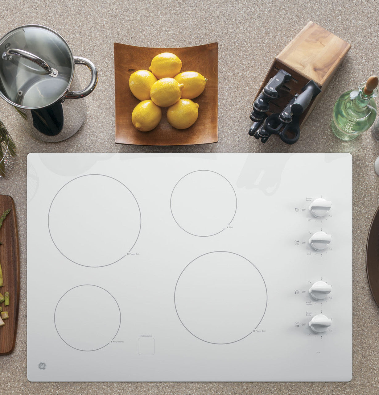 GE JP3030TWWW 30" Built-In Electric Cooktop – White