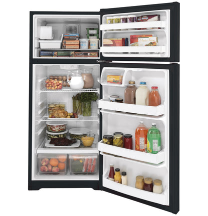 GE GIE18DTNRBB 28" ENERGY STAR® Top-Freezer Refrigerator – 17.5 Cu. Ft. – Black