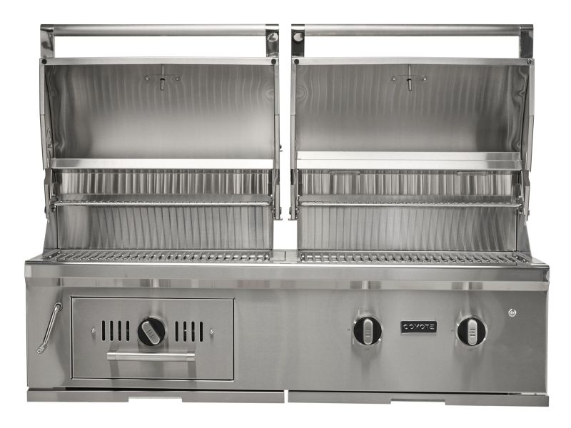 Coyote C3HY50 50" Built-In Hybrid Gas & Charcoal Grill – Stainless Steel