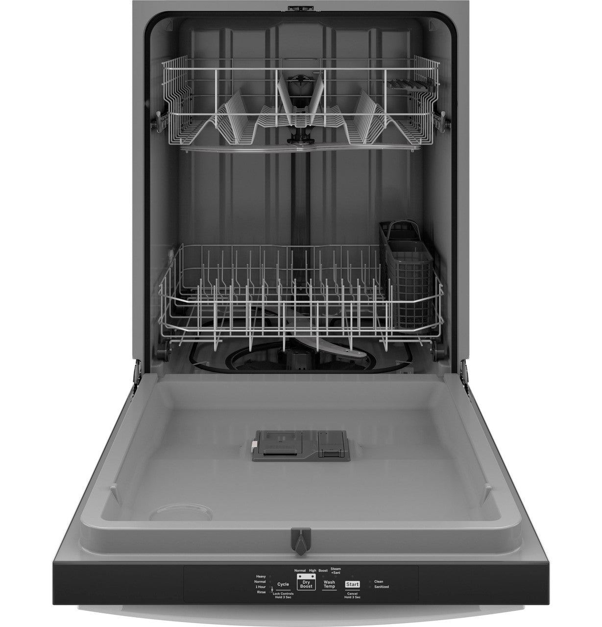 GE GDT535PGRWW 24" ENERGY STAR® Top-Control Dishwasher with Plastic Interior – White